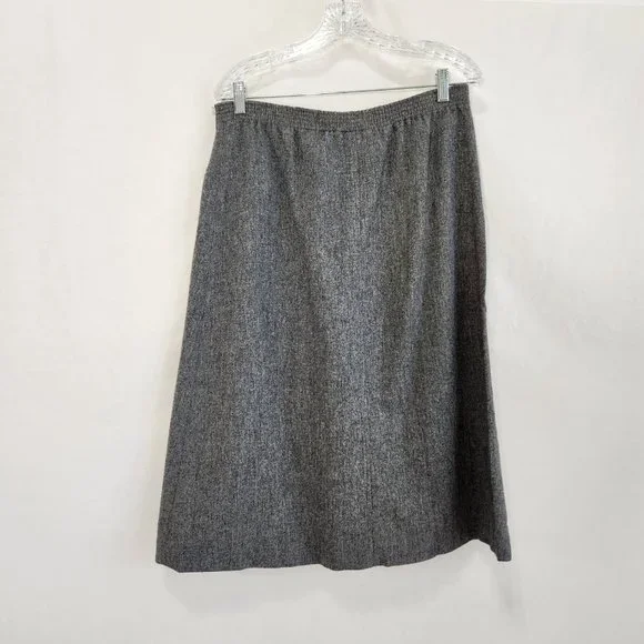 Vintage SUMMIT SPORTWEAR Minimalist Academia Wool Blend Gray Midi Skirt Size 10. - Picture 3 of 16